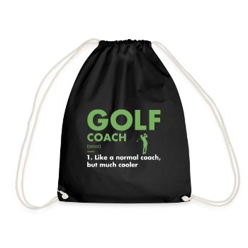 Sport Coach Definition Golf - Turnbeutel - Schwarz - Vorne