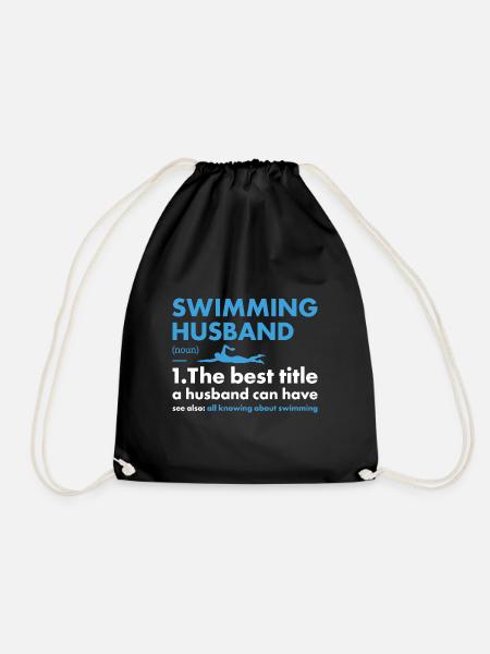 Sport Husband Swimming - Turnbeutel - Schwarz