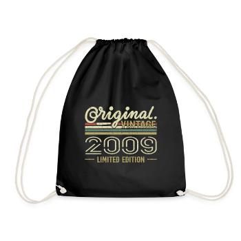 2009 Retro Birthday 2009 Original 2009 Vintage - Drawstring Bag - black - Front