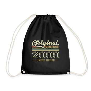 2000 Retro Jubiläum 2000 Original 2000 Jahrgang - Turnbeutel - Schwarz - Vorne