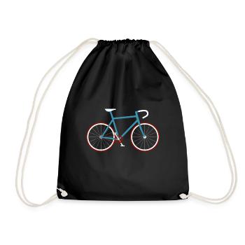 Fahrrad Radfahrer Rennrad Radsport Retro Grafik - Turnbeutel - Schwarz - Vorne