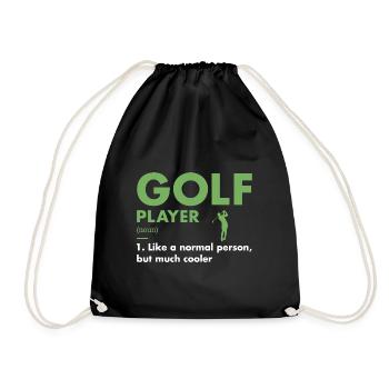 Sport Player Definition Golf - Turnbeutel - Schwarz - Vorne