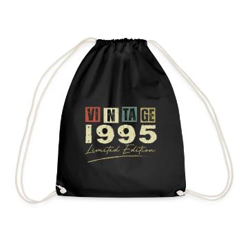 Vintage 1995 Original 1995 Anniversary Gift - Drawstring Bag - black - Front