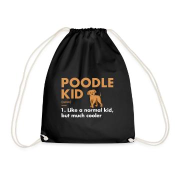 Poodle Kid Definition - Drawstring Bag - black - Front