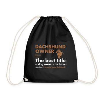 Dachshund Owner Definition - Drawstring Bag - black - Front