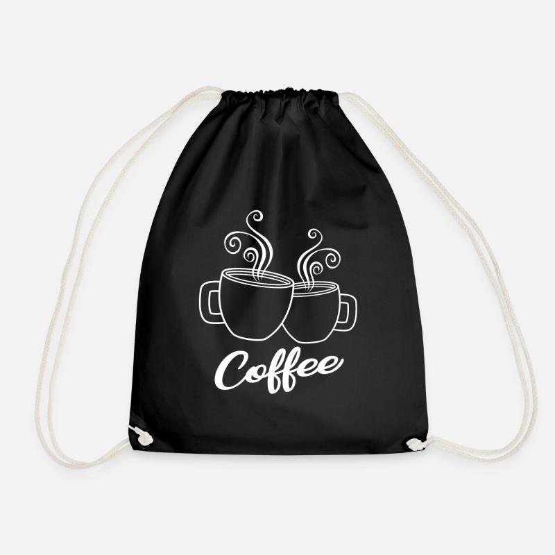Coffee - coffee - Drawstring Bag - black