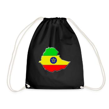 Ethiopie Carte du drapeau de l'Ethiopie - Sac de sport léger - noir - Devant
