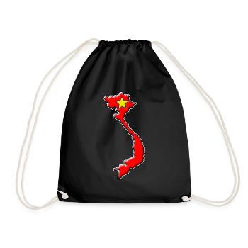 Carte du drapeau du Vietnam - Sac de sport léger - noir - Devant