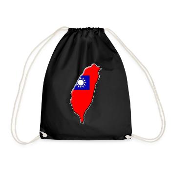 Taiwan Flagge Landkarte - Turnbeutel - Schwarz - Vorne