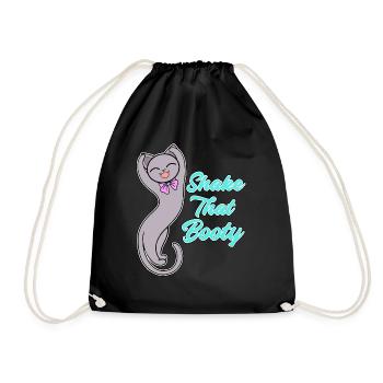 Shake that Booty - cat, diva - Drawstring Bag - black - Front
