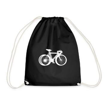 Fahrrad - Rennrad Schwarz Weiß Style - Turnbeutel - Schwarz - Vorne