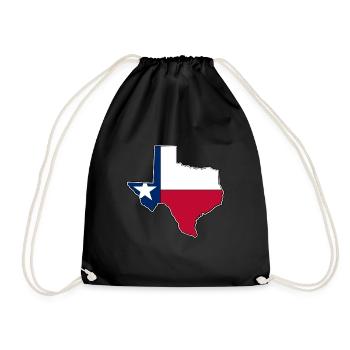 Texas flag map - Drawstring Bag - black - Front