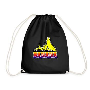 Banana - Banane - Turnbeutel - Schwarz - Vorne