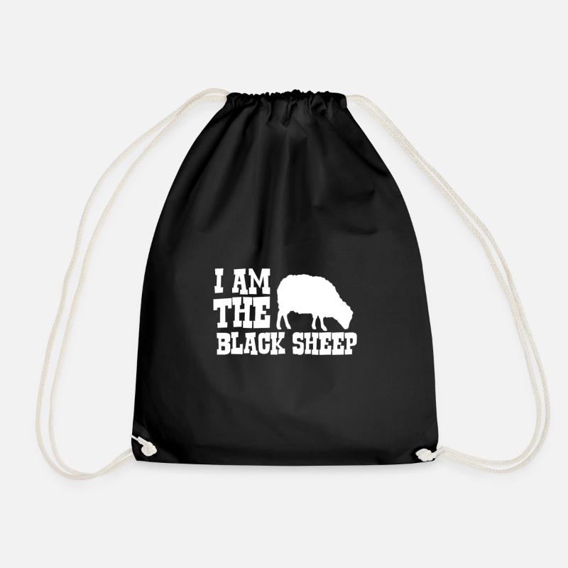 I am the Black Sheep - Black Sheep - Drawstring Bag - black