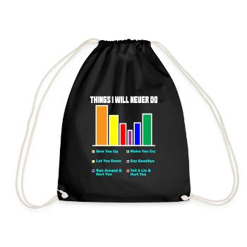 Graphique à secteurs - Graphique à gâteau - Amour - Amour - Sac de sport léger - noir - Devant