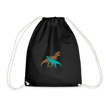T-REX - Thyrannosaurus Rex - Turnbeutel - Schwarz - Vorne