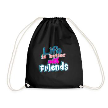 La vie est meilleure avec des amis - Sac de sport léger - noir - Devant