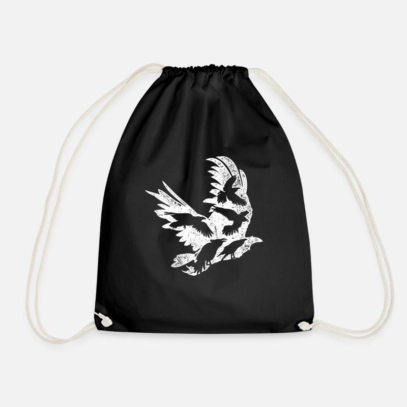 Halloween Geschenk Vogel Rabe Krähe - Turnbeutel - Schwarz