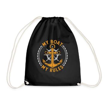 Sailboat Captain Gift Saying Sailing - Drawstring Bag - black - Front