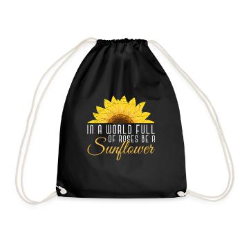 Sonnenblume - Turnbeutel - Schwarz - Vorne
