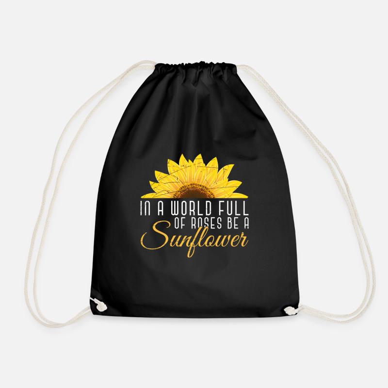 Sonnenblume - Turnbeutel - Schwarz