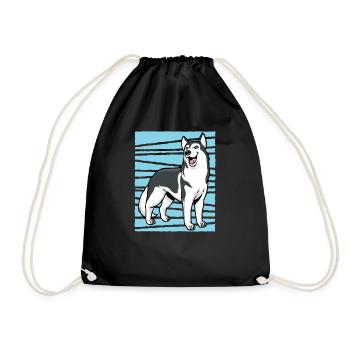 Husky - Turnbeutel - Schwarz - Vorne