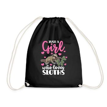 Paresseux animal amoureux cadeau fille paresseux - Sac de sport léger - noir - Devant