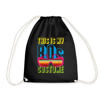Eighties Theme Party Costume Gift 80s - Drawstring Bag - black - Front