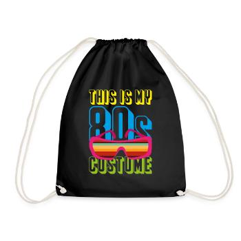 Costume Party Eighties Motto Retro 80s - Drawstring Bag - black - Front