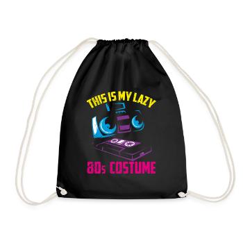 1980s Eighties motto costume party 80s - Drawstring Bag - black - Front