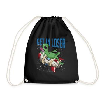 Funny Alien UFO Science Fiction Alien - Drawstring Bag - black - Front