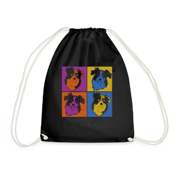 Pop Art Dog Gift Aussie Berger Australien - Sac de sport léger - noir - Devant