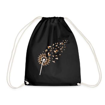 Aussie Dog Dandelion Australian Shepherd - Drawstring Bag - black - Front