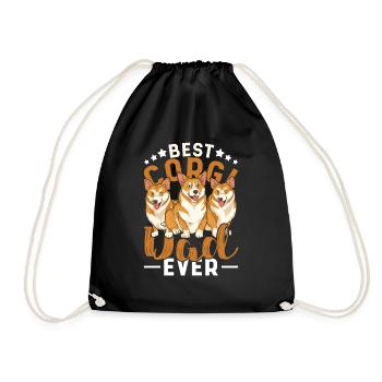 Amoureux des chiens Cadeau de la fête des pères Chien Papa Corgi - Sac de sport léger - noir - Devant