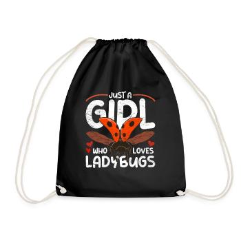 Idée cadeau fille Amoureux des animaux Coccinelles - Sac de sport léger - noir - Devant