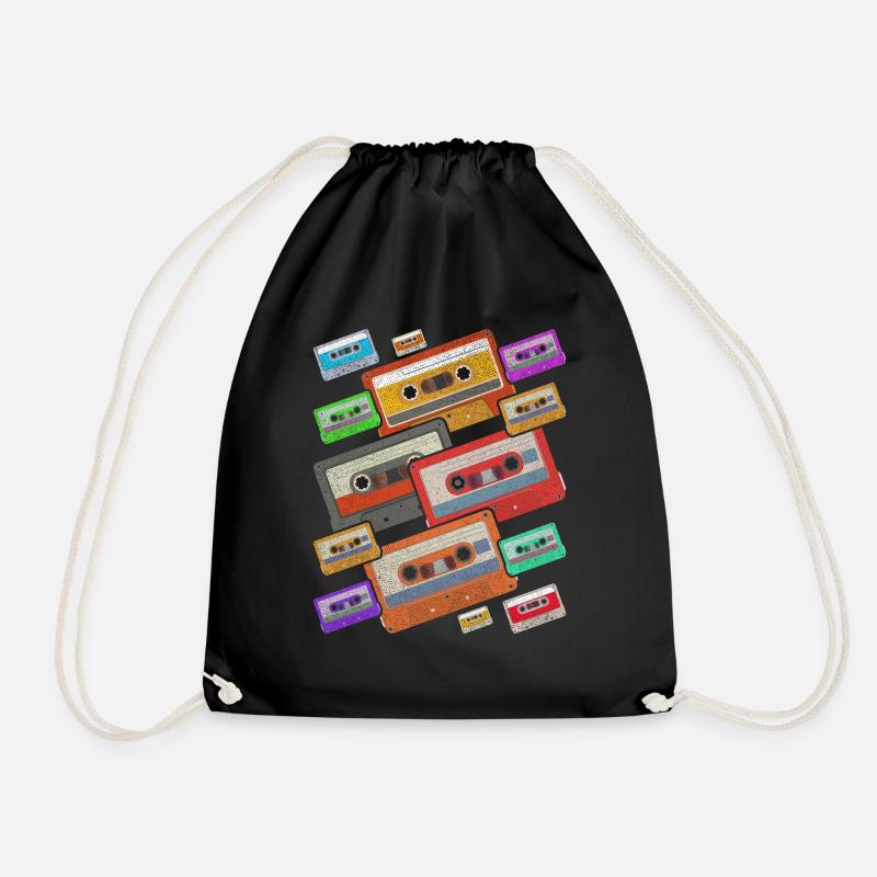 Musik Geschenkidee 80er Jahre Retro Kassette - Turnbeutel - Schwarz