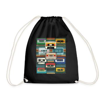 80s Music Lover Cadeau Cassette Rétro - Sac de sport léger - noir - Devant