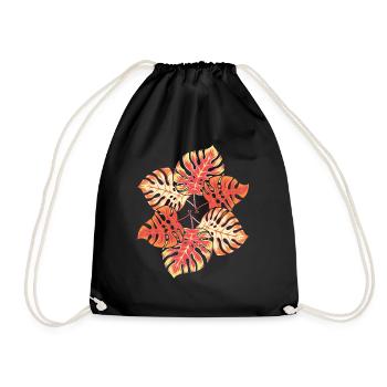Tropical Monstera Deliciosa feuilles Monstera - Sac de sport léger - noir - Devant