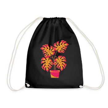 Jardinier tropical de plantes d’intérieur Cadeau Monstera - Sac de sport léger - noir - Devant