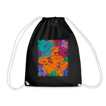 Plantes Feuilles tropicales Monstera Deliciosa - Sac de sport léger - noir - Devant