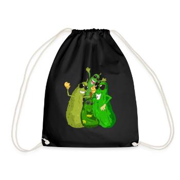 Essiggurke Salatgurke Gemüse Geschenk Gurke - Turnbeutel - Schwarz - Vorne