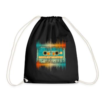 Retro Cassette Musique Cadeau Musicien Soundwave - Sac de sport léger - noir - Devant