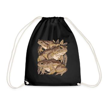 Frog Toad - Drawstring Bag - black - Front