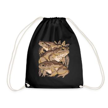 Amphibiens Nature Animal Motif Cadeau Grenouille Crapaud - Sac de sport léger - noir - Devant