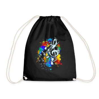 Violin keys Musical instruments Clef - Drawstring Bag - black - Front
