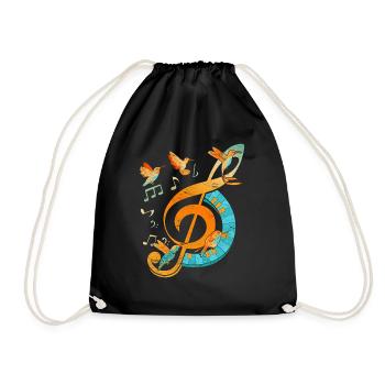 Oiseaux Violon Clef Musique Clef - Sac de sport léger - noir - Devant