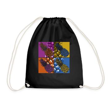 Summer Holiday Gift Fruit Tropical Pineapple - Drawstring Bag - black - Front