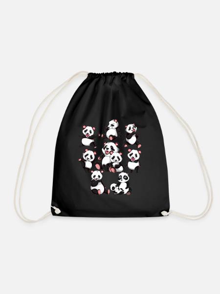Pandabär - Turnbeutel - Schwarz
