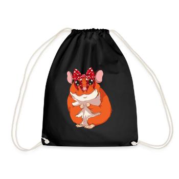 Hamster - Turnbeutel - Schwarz - Vorne