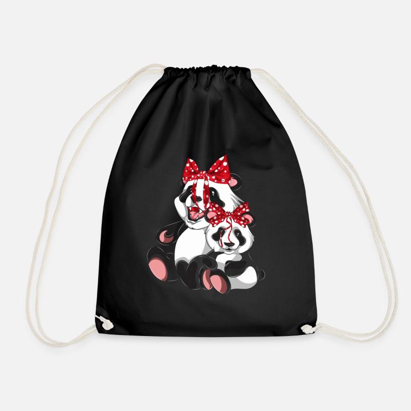 Pandabär - Turnbeutel - Schwarz